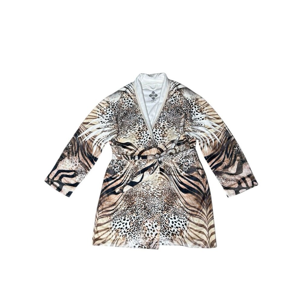 Wrap up By VP Robe Animal Safari Print One Size Super Soft Shawl Collar Pockets